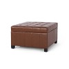 PAGED 28.5 Inch Upholstered Ottoman, Modern Vanity Chair Footrest Ottoman Side Table for Living Room, Bedroom, Space Saving - 3 of 4