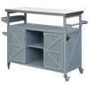 NicBex Stainless Steel Kitchen Island Kitchen Cart with Storage with Spice Rack, Towel Rack, 3 Open Shelves - 2 of 4