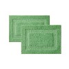 LunaLulinlk 15-Piece Green Leaves Print Polyester Shower Curtain Set - 3 of 4