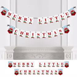 Big Dot of Happiness Merry Little Christmas Tree - Red Truck and Car Christmas Party Bunting Banner - Party Decorations - Merry Little Christmas