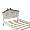 Full Size Wood Platform Bed with House-Shaped Headboard and Motion Activated Night Lights, No Box Spring Needed Gray - 4 of 4