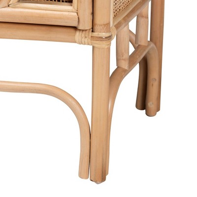 Carabella Natural Rattan Bohemian 2-Door Storage Cabinet