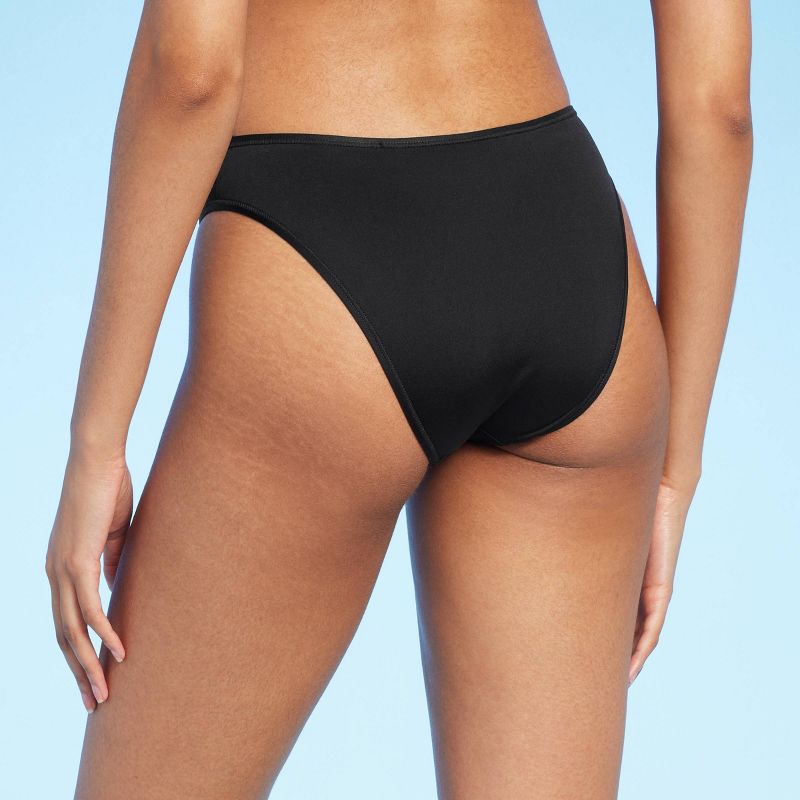Women's Mesh Insert Cheeky Hipster Bikini Bottom - Shade & Shore™ Black, 3 of 7