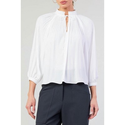 Women's 3Q Sleeve Split Neck With Pleated Top - current air
