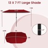 Costway 13 FT Large Patio Umbrella Outdoor Double-Sided Table Market Umbrella for Garden Beige/Brown/Gray/Navy/Orange/Wine - 3 of 4