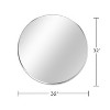 Angel Sar 32 Inch Round Bathroom Mirror, Silver Metal Frame, Shatterproof, No Distortion Glass, Anti Rust Aluminum, Easy Wall Mount - 3 of 4