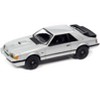 1986 Ford Mustang SVO Silver Metallic with Black Stripes Limited Edition to 12768 pcs 1/64 Diecast Model Car by Johnny Lightning - 2 of 3