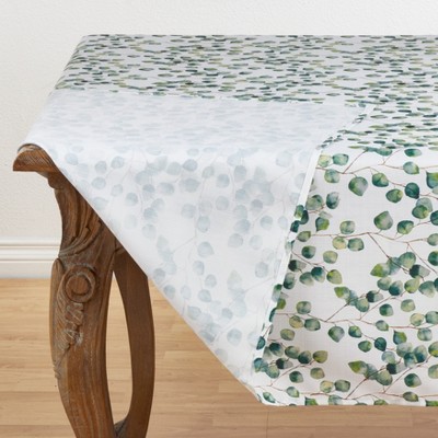 Eucalyptus Leaf Design Square Polyester Tablecloth
