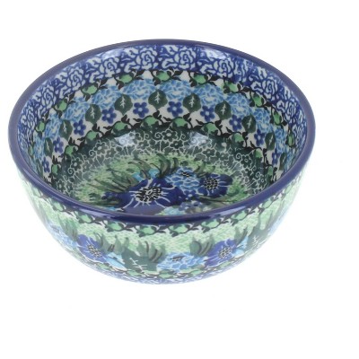 Blue Rose Polish Pottery Sapphire Fields Dessert Bowl