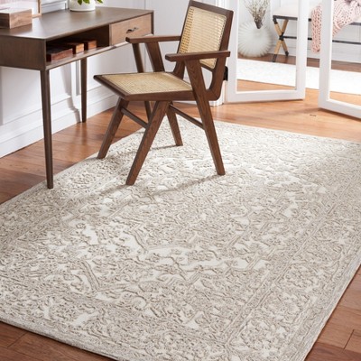 Ivory Hand-Tufted Wool Rectangular Area Rug 3' x 5'