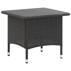 vidaXL Tea Table Black 19.7 in.x19.7 in.x18.5 in. Poly Rattan - 1 of 4