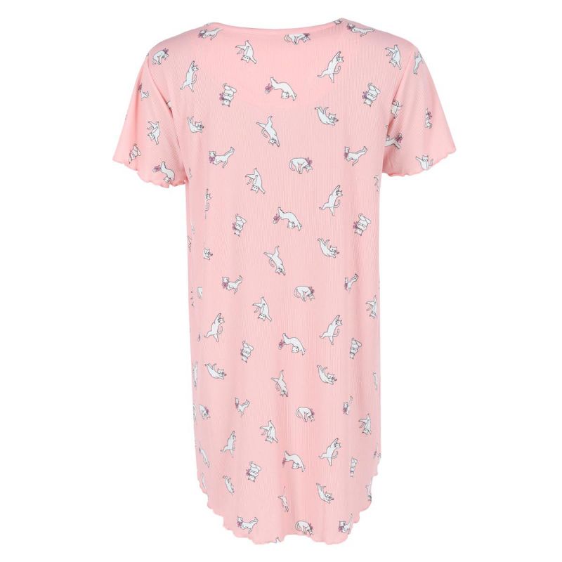 PJ Couture Women's Coral Kitties Sleep Shirt, 2 of 3