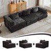 Chenille Fabric Convertible Boneless Modular Floor Sofa Bed with Space-Saving Design - 2 of 4