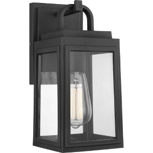 Progress Lighting Grandbury 1-Light Outdoor Wall Lantern in Black, Clear Glass, DURASHIELD, Wet Rated, 11.88"H x 5.5"L x 6.5"W - 1 of 4