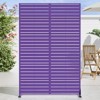 PexFix 72 in. x 47 in. Purple Metal Freestanding Privacy Screen Garden Fence For Deck Patio Balcony Outdoor Privacy Panel Louvered Design - 2 of 4