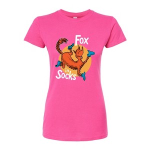 Women's - Dr. Seuss - Fox In Socks Jumping Fitted Graphic T-Shirt - 1 of 4