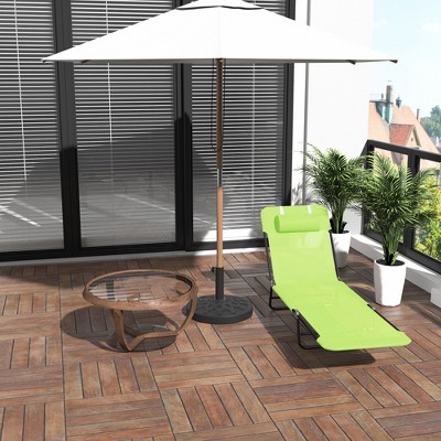 NicBex Folding  Patio Chaise Lounge Chair with Reclining Back, Breathable Mesh Seat & Headrest, for Patio, Beach, Yard