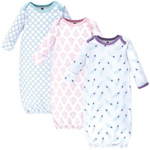 Hudson Baby Infant Girls Cotton Gowns, Peacock Feathers, Preemie/Newborn - 1 of 4