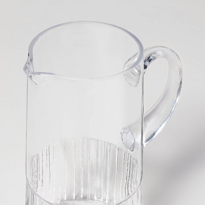 79oz Fluted Glass Beverage Pitcher Clear - Hearth &#38; Hand&#8482; with Magnolia