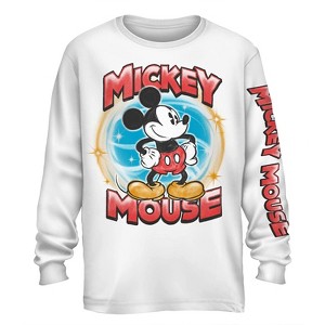 Mens Disney Mickey Mouse Shirt - Classic Mickey Mouse Tie Dye Tee Shirt - Mickey Graphic Long Sleeve T-Shirt - 1 of 4