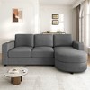 84.6"W L-Shaped Sectional Sofa with Curved Chaise Lounge, Chenille Fabric Couch with 2 USB Ports & Side Storage Pockets - ModernLuxe - 2 of 4