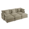 Whisen 41" Modern Design Single Deep Seat Sofa Corduroy Upholstered Armchair 1 Seater Reading Chair With Ottoman - 3 of 4