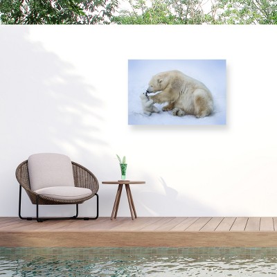 Trademark Fine Art - Anton Belovodchenko Polar Bear With Mom Matted Framed Art