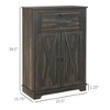 Resenkos Sideboard,Farmhouse Sideboard Storage Cabinet with Doors and Drawer for Kitchen, Living room, Dark Brown - 2 of 4