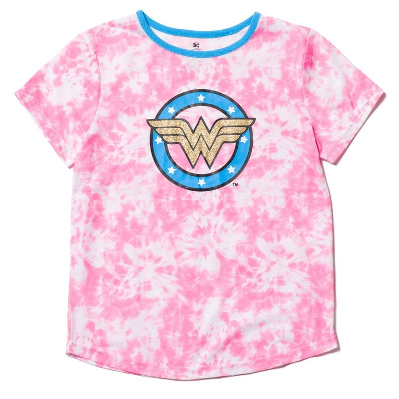 DC Comics Justice League Wonder Woman Girls Pajama Shirt and Shorts Toddler, 2 of 8
