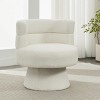 Boucle Swivel Chair with Curved Back,Upholstered Barrel Accent Chair with 360-Degree Rotation,Modern Living Room Chair for Small Spaces-Koiai - 2 of 4