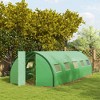 Outsunny Walk-in Tunnel Greenhouse with Hinged Doors, Mesh Windows, Upgraded Gardening Plant Warm House Tent - 2 of 4