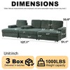 Corduroy L-Shaped Sectional Sofas Single Recliner with Cup-Holding Grooves, Deep Seat, and Storage Options - 2 of 4