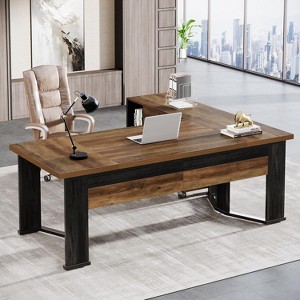 Tribesigns 70.86" Executive Desk with Mobile File Cabinet, Large L Shaped Computer Desk, Business Furniture Desk Workstation for Home Office - 1 of 4