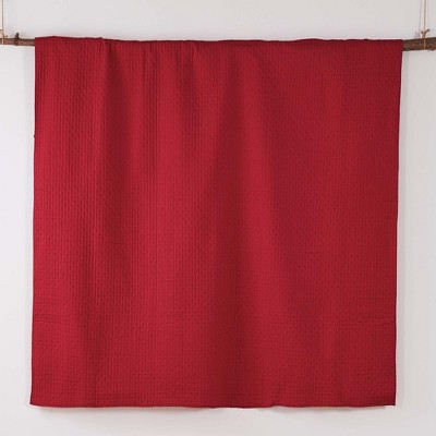 Chile Red Cotton Twin Reversible Quilt Set