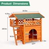 BENCMATE Pet Crates and Houses 2-Story Wooden Cat House with Balcony in Indoor and Outdoor Shelter for Feral and Pet Cats, Orange, 33.5"*22"*8.9" - 3 of 4