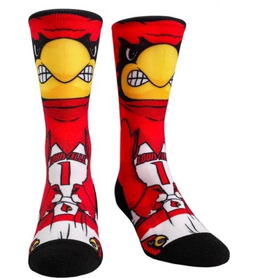 Rock Em Elite Louisville Cardinals HyperOptic Mascot NCAA Crew Socks (L/XL)