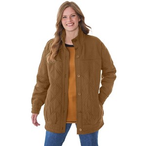 Woman Within Quilted Easy Fleece Jacket - 1 of 4