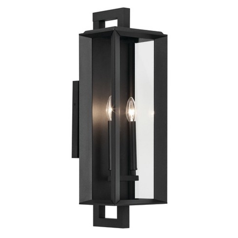 Kroft 24 inch 2 Light Outdoor Wall Light with Clear Glass in Textured Black - image 1 of 4