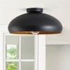Dewdrop Modern Flush Mount Ceiling Light, Black and Gold Semi Dome Metal Fixture for Bedroom Hallway Entryway - 3 of 4
