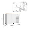 Kitchen Cart with Four Interior Shelves, One Drawer and Double Door Cabinet - 3 of 4