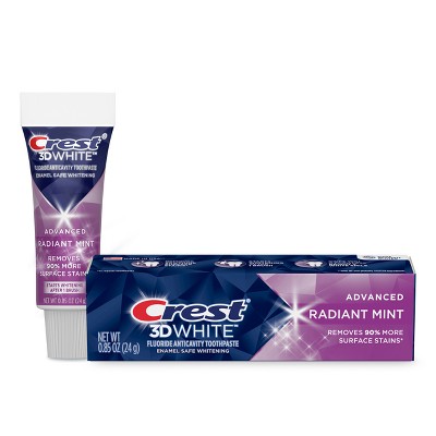 Crest 3D White Whitening Toothpaste Radiant Mint - Trial Size - 0.85oz
