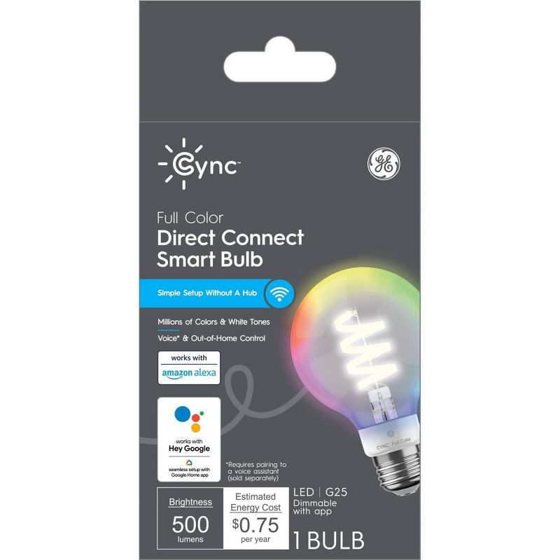 GE CYNC Smart Globe Light Bulb, Full Color, Bluetooth and Wi-Fi Enabled, 5 of 9