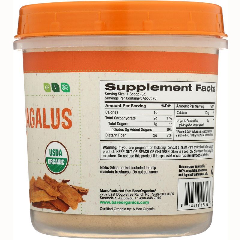 BareOrganics Herbal Supplements Organic Astragalus Root Powder, 2 of 5