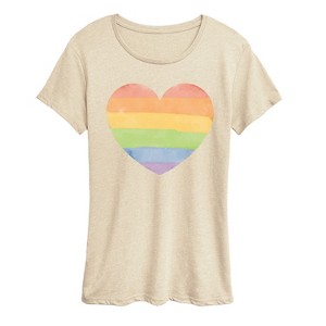 Women's - Instant Message - Rainbow Heart Short Sleeve Graphic T-Shirt - 1 of 4