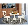 3Pc Dinette Set - Kitchen Table & 2 Dining Chairs - Linen White Finish - Small Round Table - 2 of 4