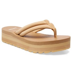 Sanuk Women's Yoga Puff-n-Stuff Footbed Sandals - Sand Dollar, 5