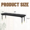 Multifunctional Shoe Bench, Entryway Bench Bed Bench with Faux PU Cushion, Sturdy Metal Legs with Gold Accents, Black - ModernLuxe - 3 of 4