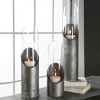 Uttermost Karter Candleholders Set of 3 – Iron Frames with Clear Glass Cylinders and Beige Candles - 2 of 4