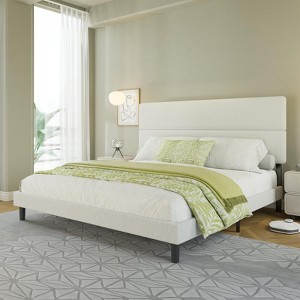 AMERLIFE Upholstered Bed Frame with 47.3" Adjustable Headboard - 1 of 4