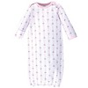 Luvable Friends Baby Girls Cotton Long-Sleeve Gowns 3pk, Girls Feathers, 0-6 Months - 3 of 4
